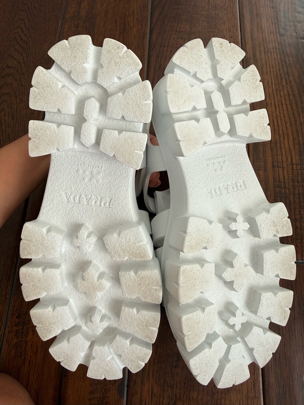 Prada White Monolith Platform Sandals, Size 6 - Picture 4 of 9
